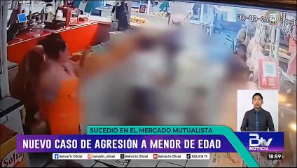 Menor de edad es agredido por una comerciante en el mercado Mutualista de Santa Cruz