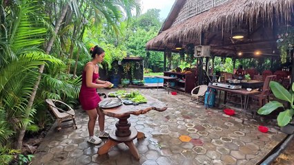 Cambodian Girl Frying Fish | Traditional Village Cooking | No narration vlog