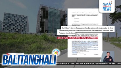 Pinagtibay ng International Criminal Court Pre-Trial Chamber One ang kanilang jurisdiction sa kasong crime against humanity laban kay FPRRD | Balitanghali
