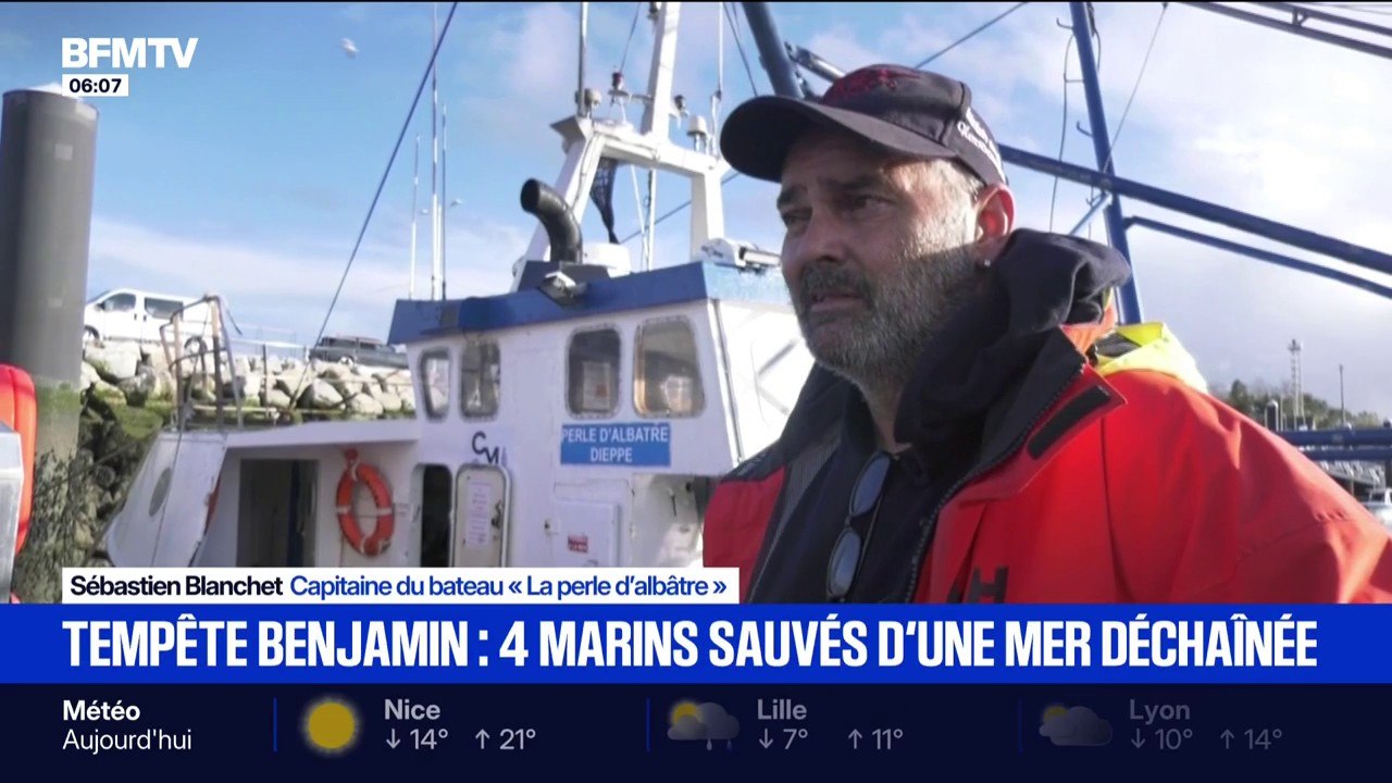 Tempête Benjamin: quatre marins tombés en panne sauvés d'une mer déchaînée au large d'Ouistreham