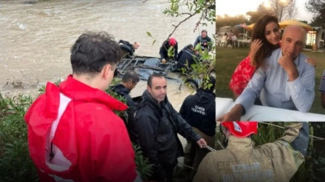 Kızıyla konuşurken sel sularına kapıldı