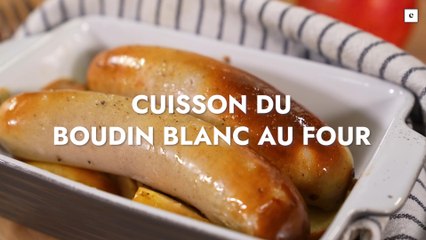Cuisson du boudin blanc au four