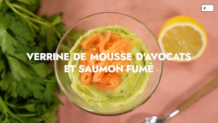 Verrine de mousse d'avocats et saumon fumé