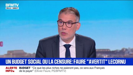 Budget 2026: "Le RN n'est pas un parti qui protège les classes populaires et la classe moyenne", assure Olivier Faure (PS)