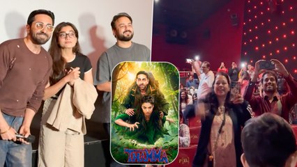THAMMA Promotions: Rashmika Mandanna, Ayushmann Khurrana & Amar Kaushik Promote Their Film With Fans In A Theatre