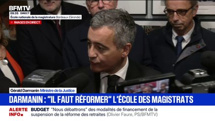 "La Justice a besoin de beaucoup de moyens, besoin de se moderniser", déclare Gérald Darmanin en déplacement à l'École nationale de la magistrature