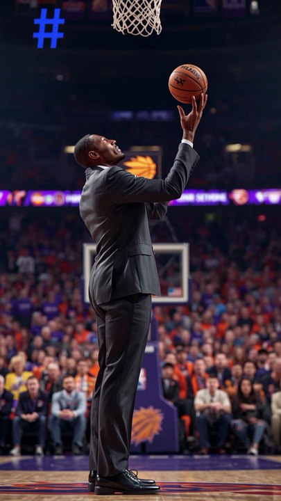 Ex-Sun Amar'e Stoudemire's ceremonial free throw before 2025-26 opener.