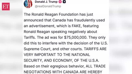 US ends all trade talks with Canada over controversial ad, Trump calls it ‘egregious behavior’