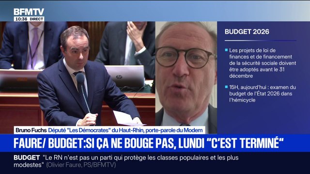Ce coup de pression n'est pas utile : Bruno Fuchs (Modem) réagit aux propos d'Olivier Faure (PS), sur une possible censure sur le budget