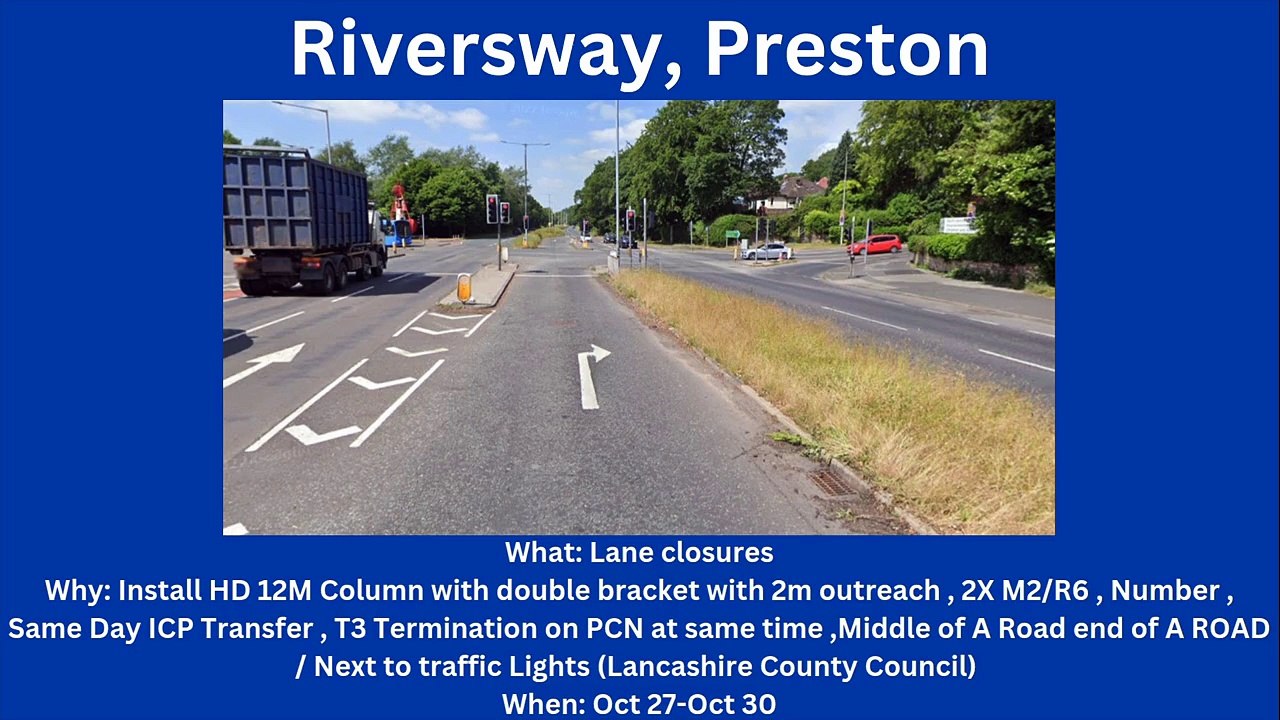 Preston roadworks 27/10-2/11