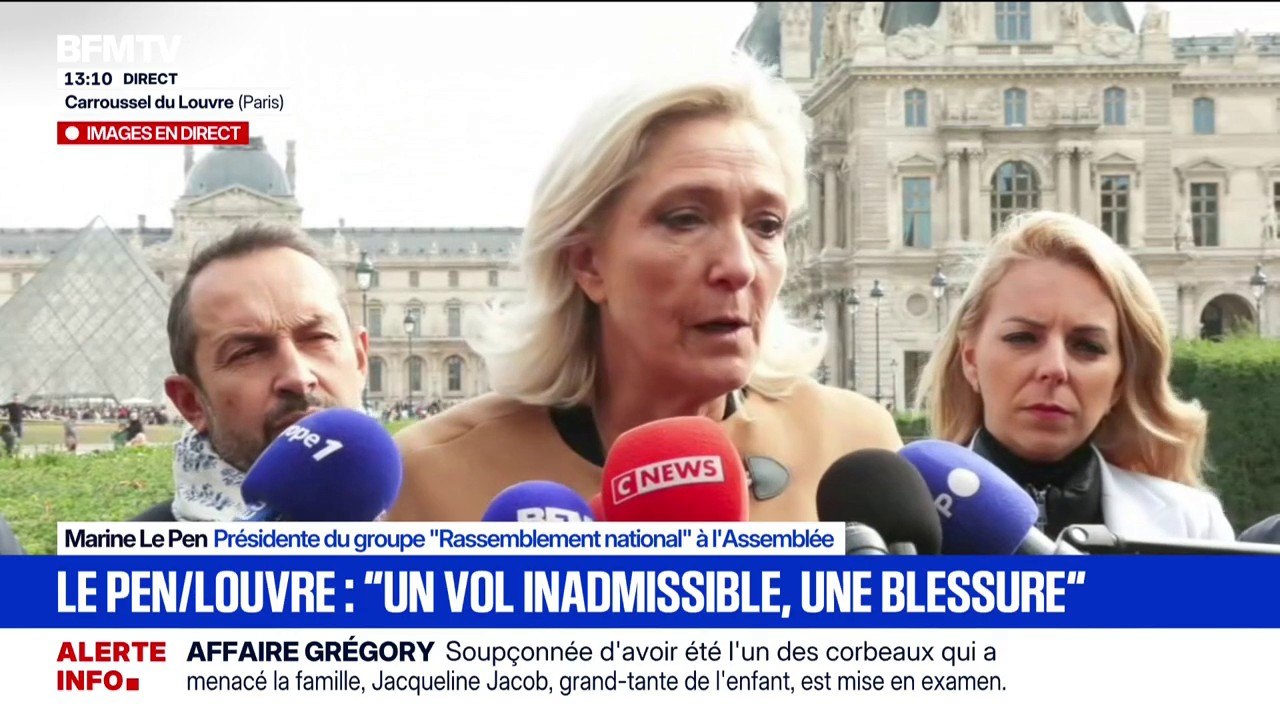 Cambriolage au Louvre: “Le patrimoine reste maltraité, il faut des programmes pluriannuels” affirme Marine Le Pen
