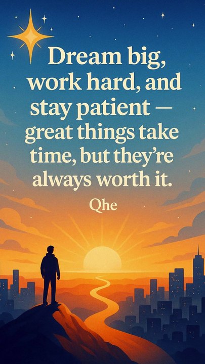 Motivational Quote of the Day  Dream Big & Stay Patient  Daily Inspiration for Success