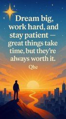 Motivational Quote of the Day  Dream Big & Stay Patient  Daily Inspiration for Success