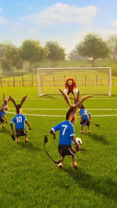 “The Wild Football Match: Donkeys vs Lion 🦁⚽”