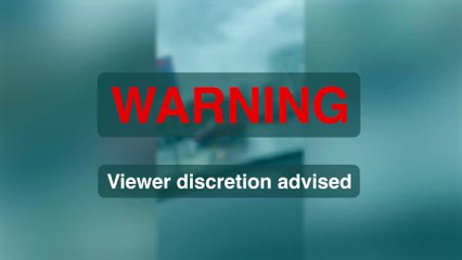 Naked man caught on camera violently attacking cars on Manchester road