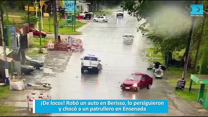 Robó un auto en Berisso, lo persiguieron y chocó a un patrullero en Ensenada