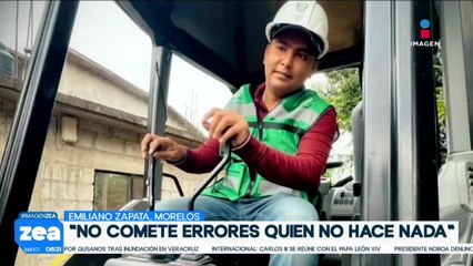 Alcalde de Emiliano Zapata, Morelos, se sube a excavadora y derriba un poste de luz