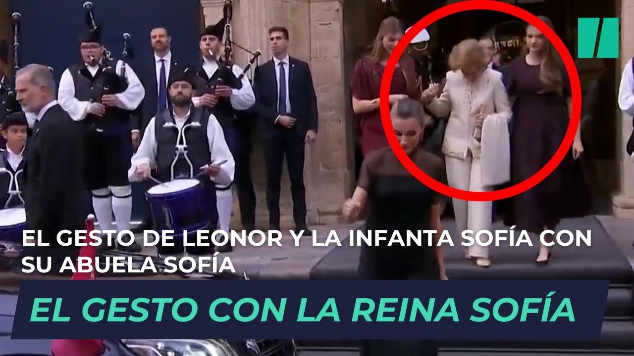 El gesto de Leonor y la infanta Sofía con su abuela Sofía