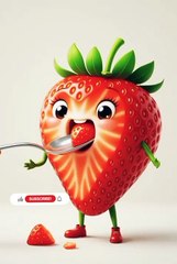 Strawberry feeding Strawberry 🍓😂 | Funny AI Animation | So Cute & Weird #funny #animation #3dbarbie