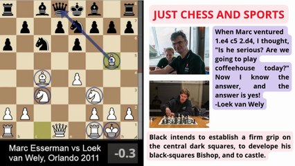 Smith-Morra Gambit. Nd5 sacrifice. Esserman vs van Wely.