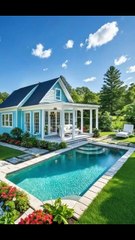 Coastal Blue Cottage – A Summer Dream by the Pool #house #amazing #viral