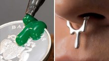 Melting a coin into a fancy nose piercing 🔗