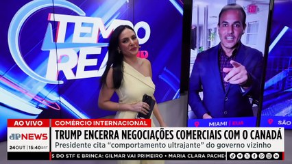 Trump encerra negociações comerciais com o Canadá após discordâncias | TEMPO REAL