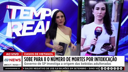 São Paulo registra 8ª morte por intoxicação causada por metanol | TEMPO REAL
