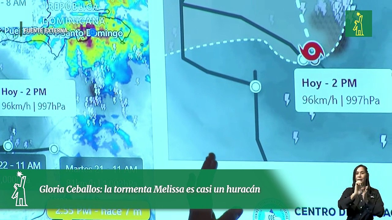 Gloria Ceballos: la tormenta Melissa es casi un huracán