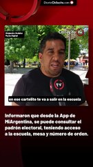 Informaron que desde la App de MiArgentina, se puede consultar el padrón electoral, teniendo acceso a la escuela, mesa y número de orden.