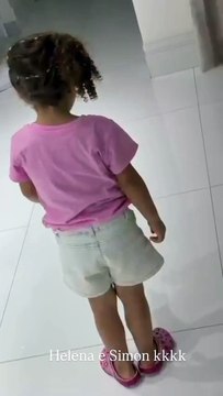 Liz, filha de Lore Improta e Léo Santana, escolhe nomes para irmão e diverte web; assista