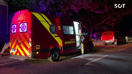 Homem leva forte descarga elétrica ao encostar em fio de alta tensão no Bairro Parque São Paulo, em Cascavel