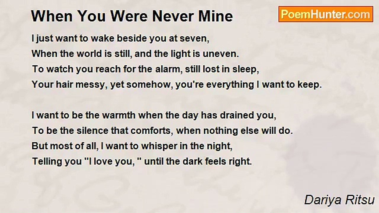 Dariya Ritsu - When You Were Never Mine
