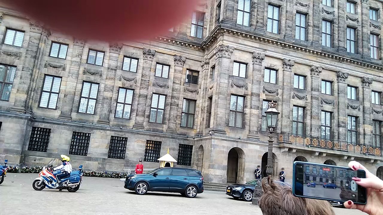 President Macron Visits The Netherlands Royal Palace, His Entourage