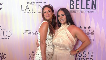 Angelique Cabral and Jessica Marie Garcia attend the "5th Annual Celebration of Latino Cinema & Television" purple carpet