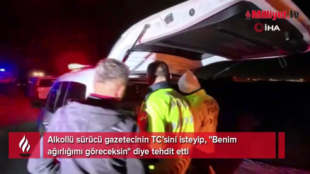 Aksaray’da 5 kat alkollü sürücü basın mensubuna meydan okudu: Benim ağırlığımı göreceksin