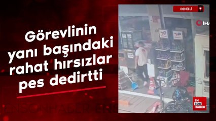 Denizli'de görevlinin yanı başındaki rahat hırsızlar pes dedirtti