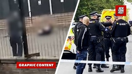'He has a bomb': Shocking video shows chaos after UK synagogue stabbing and car attack