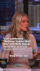 Kelly Ripa & David Muir Celebrate "'Golden Girls' Day" By Sporting "'Golden Girls' Hair"