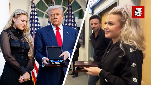 Erika Kirk surprises Turning Point staff with Presidential Medal of Freedom visit