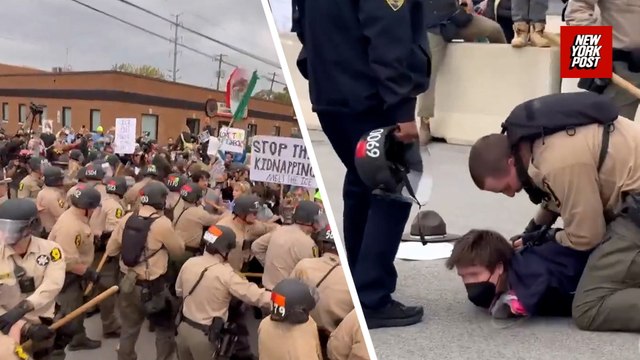 Clashes erupt outside Chicago ICE facility as police arrest protesters