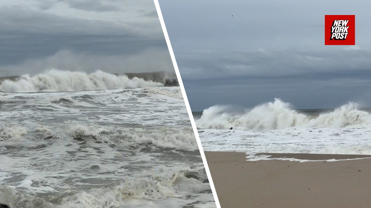 Nor'easter kicks up strong waves, wind off the coast of the Rockaways