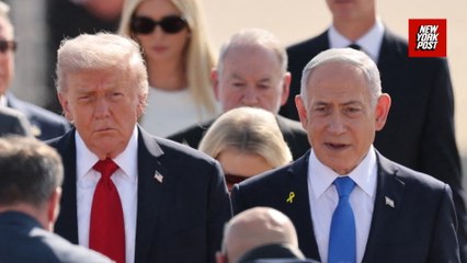 President Trump lands in Tel Aviv to meet with families of hostages and address Israeli Parliament