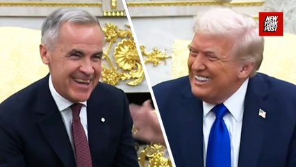 Watch Trump make Canada's Carney Burst out laughing