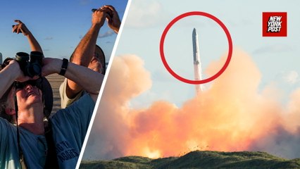 Watch: SpaceX rocket launches into sky as crowd erupts into applause