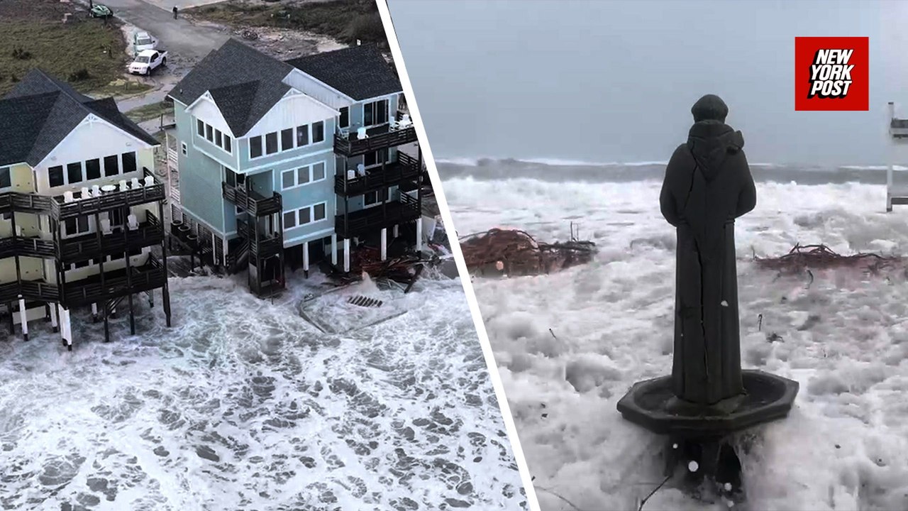 High tide slams North Carolina shoreline causing coastal flooding