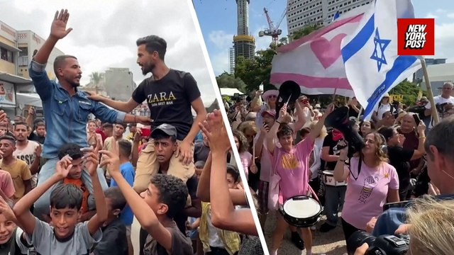 Palestinians celebrate Trump's peace deal in the streets of Gaza, while Israelis dance in Tel Aviv