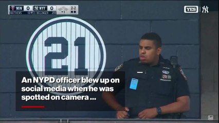 Cop goes viral for checking out woman in awkward Yankees game moment