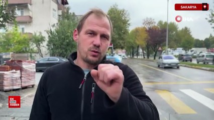 Sakarya'da otomobilin çarptığı kadın metrelerce savruldu