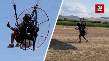 Widow of skydiver Felix Baumgartner shares footage of his final flight moments before he fell and died